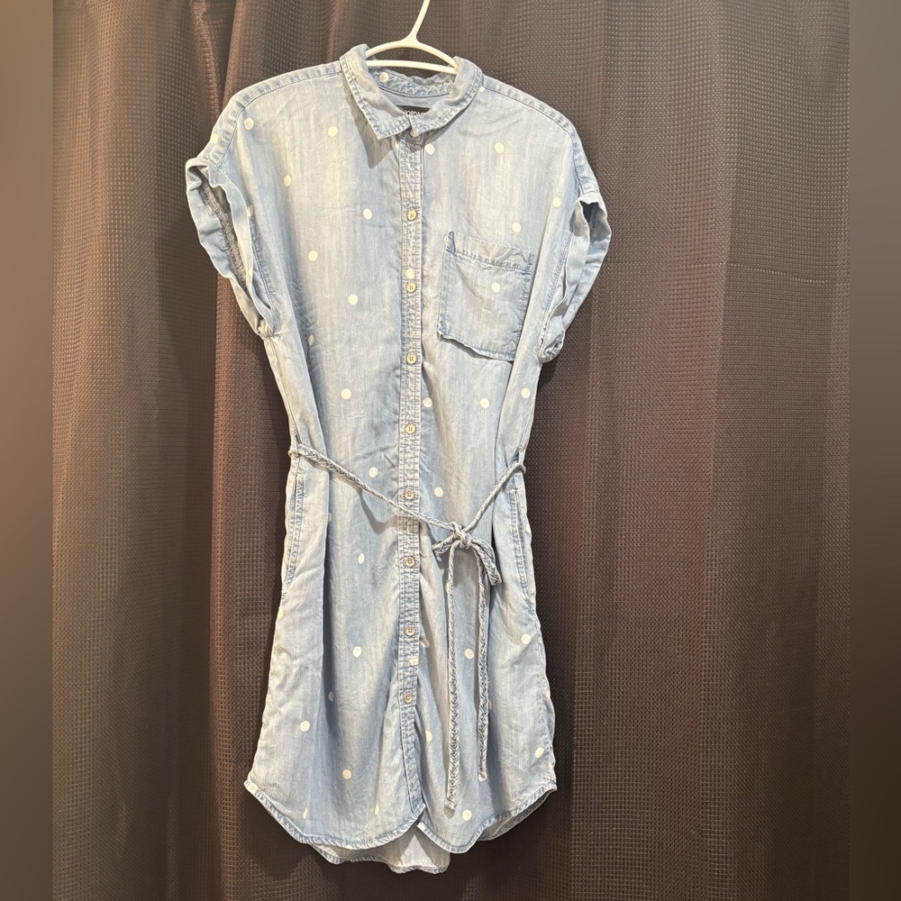 Jordache Light Blue Polka Dot Shirt
